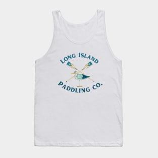 Long Island Paddling Co. Watercolor Paddles and Bird_Darker Lettering Tank Top